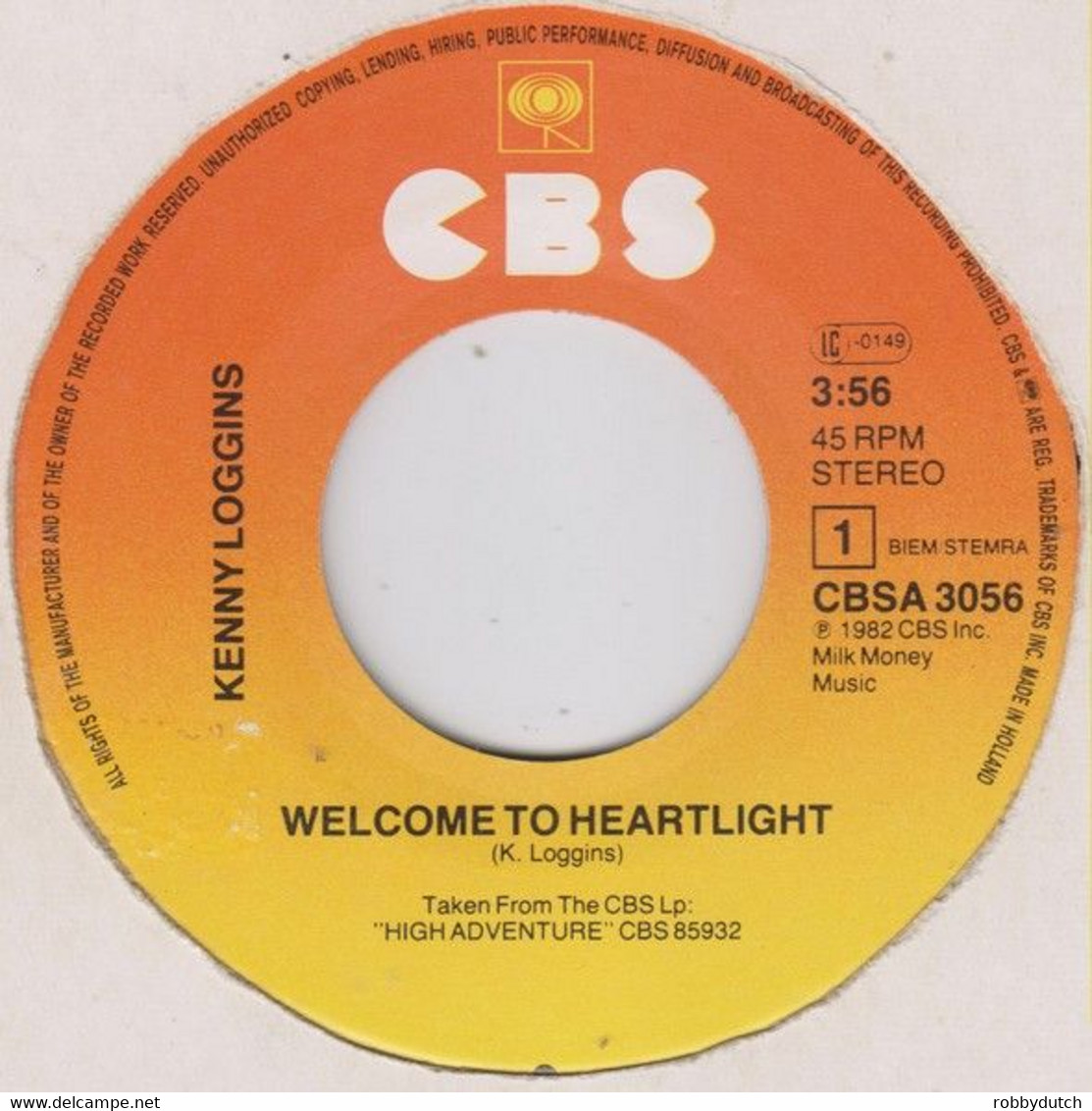 * 7" * KENNY LOGGINS - WELCOME TO HEARTLIGHT ( Holland 1982) Ex!!! - Disco, Pop