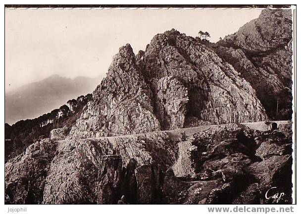 Piana - La Route De Porto à La Sortie Des Calanches( Corse )  N°14 REAL PHOTO C.A.P. - Autres & Non Classés