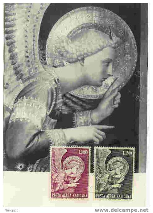 Vatican-1968 Air Mail Set On Maximum Card - Cartoline Maximum