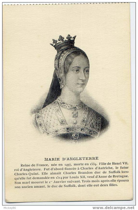 MARIE D'Angleterre--Série "Portraits Historiques"csm éd R.Dorange à Tours-- - History