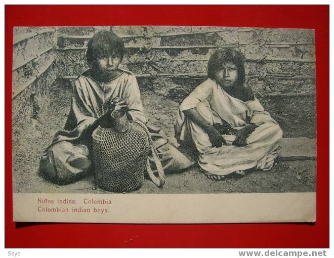 Enfants Indiens Voyage De Cartagene 1916 - Colombie