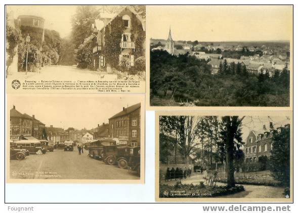 BELGIQUE:BEAURAING(Namur. ):4   Cartes:1:Place St Roch.2:Panorama.3:Le Pensionnat Et La Grotte.4:Ruines Du Château - Beauraing