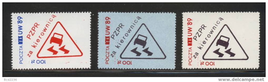 POLAND SOLIDARNOSC SOLIDARITY PZPR IN THE DRIVING SEAT SET OF 3 (SOLID0315(2)/0899) - Viñetas Solidarnosc