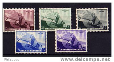 Belgique 1938, Aéropostale Européenne, Série 466/470**   « Roi Aviateur »  Cote 23 E - Unused Stamps