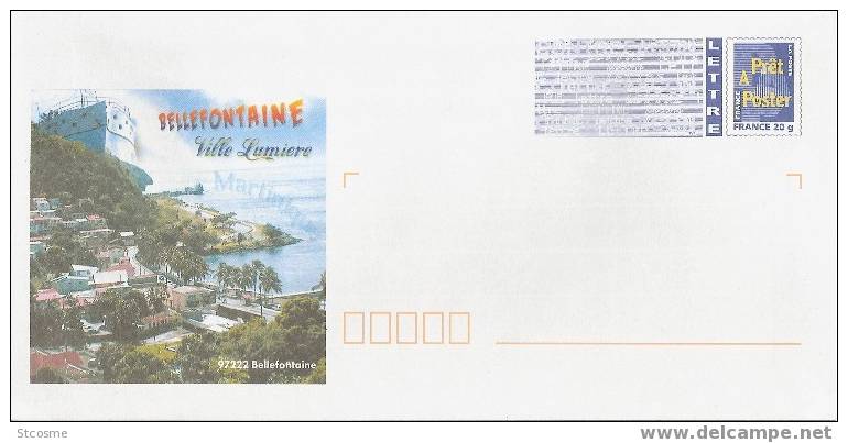 Entier / Stationery / PSE - PAP MARTINIQUE - Bellefontaine, Ville Lumière - Prêts-à-poster: Repiquages /Logo Bleu