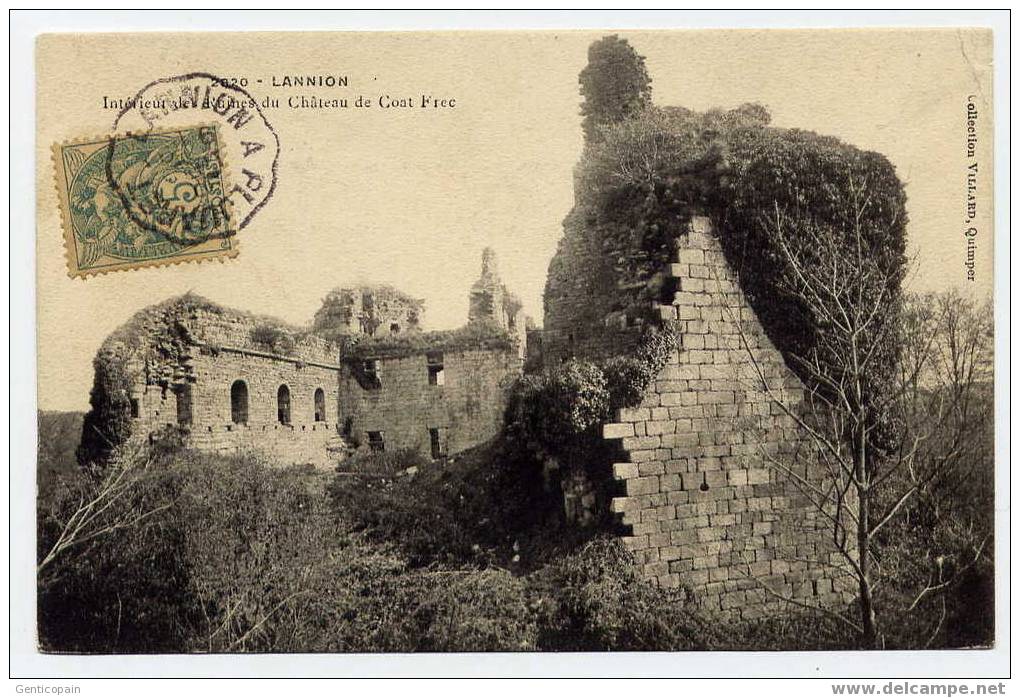 H78 - LANNION - Intérieur Des Ruines Du Château De COAT FREC (1905 - BELLE OBLITERATION AMBULANT De Lannion à Plouaret) - Lannion