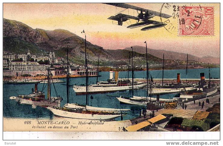 MONTE CARLO [Monaco] - Hydroaéroplane évoluant Au Dessus Du Port - Port