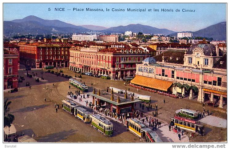 NICE - Place Masséna, Le Casino Municipal Et Les Hôtel De Cimiez - Places, Squares