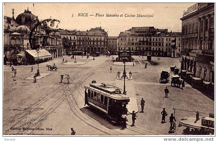 NICE - Tramway Place Masséna Et Le Casino Municipal - Places, Squares