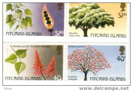 PITCAIRN  ISLANDS TREES  SET OF 2  PAIRS MINT 1983 SG289-290  READ DESCRIPTION !! - Islas De Pitcairn