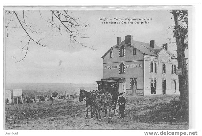 56 /*/ MORBIHAN / GUER / Voiture D'approvisionnement Se Rendant Au Camp De Coetquidam / ATTELAGE / Berthaux édit - Guer Coetquidan