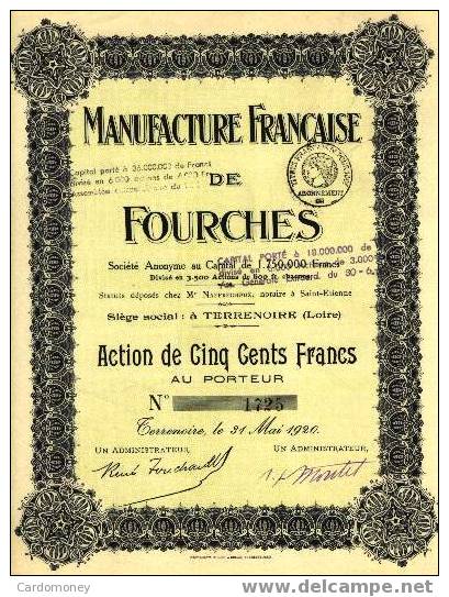 Manufacture FRANCAISE De FOURCHES (art. N° 165 ) - Outils Anciens