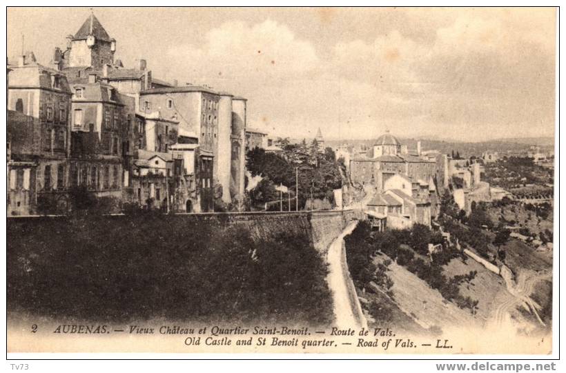 Cpa 609 - AUBENAS - Vieux Chateau Et Quartier St Benoit - Aubenas