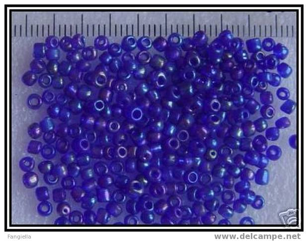 10g De Perles De Rocailles Indiennes Violet/bleu Irisé - Perlen