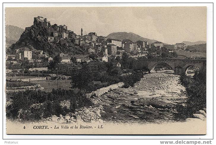 * CPA DEPT 20 . CORTE * LA VILLE ET LA RIVIERE *** - Corte