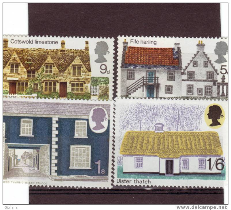 Gran Bretagna  - Serie   N. 582/85**(UNI) Architettura Rurale Britannica-Cottages Tipici - Unused Stamps