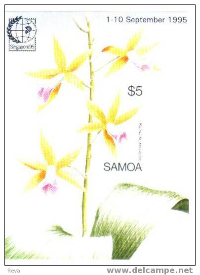SAMOA FLOWER  FLORA M/S $5 ISSUED 1995  MINT SG899 READ DESCRIPTION !! - Samoa