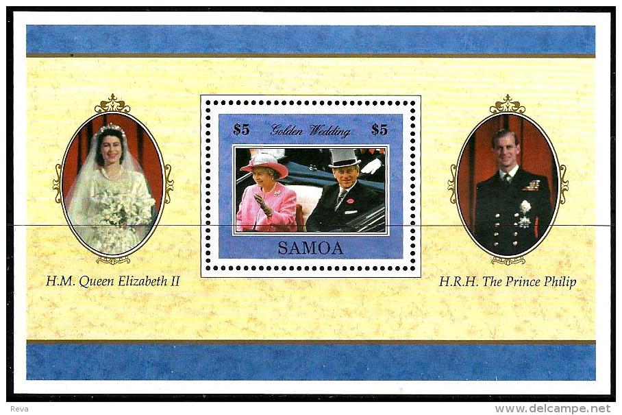 SAMOA QEII GOLDEN WEDDING ANNIVERSARY M/S $5 1997 MINT SG942 READ DESCRIPTION !! - Samoa