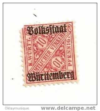 Allemagne Wurtemberg N° 94 - Postfris