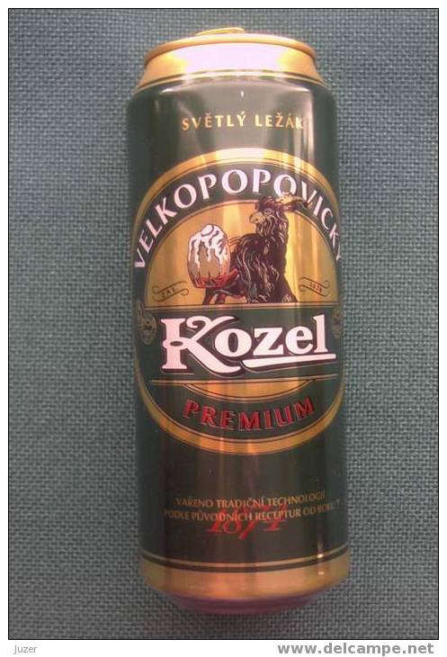 Czechia: Velkopopovicky KOZEL PREMIUM Beer Can 50 Cl, EMPTY - Cannettes