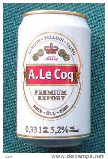 Estonia: A. LE COQ PREMIUM EXPORT Beer Can 33 Cl, EMPTY (1) - Cannettes