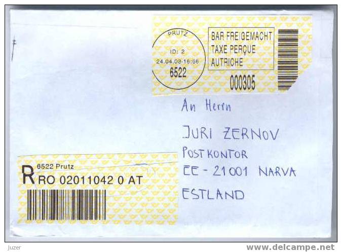 Registered Cover From Austria To Estonia (4) - Storia Postale