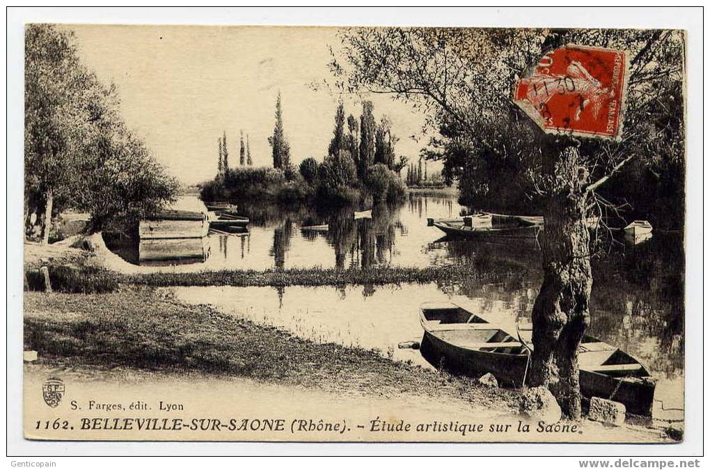 H85 - BELLEVILE-sur-SAÔNE - étude Artistique Sur La Saône (1913) - Belleville Sur Saone