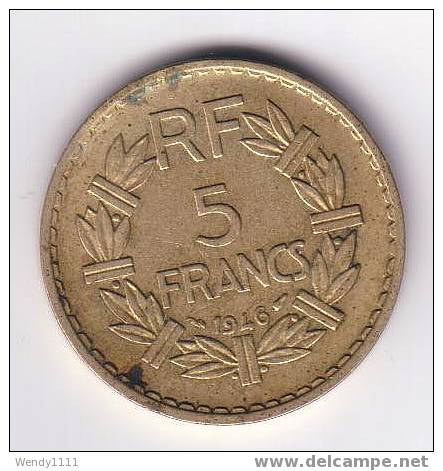 5 FRS LAVRILLIER BRONZE ALU  1946 - Autres & Non Classés