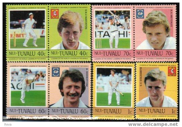 TUVALU  NUI  CRICKET  PLAYERS  SPORT   SET OF 4 PAIRS  1985  MINT  SG41-44   SPECIAL PRICE  !! - Tuvalu (fr. Elliceinseln)