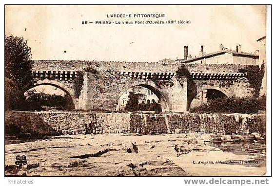 Privas  L Ouveze Vieux Pont 1909 - Privas