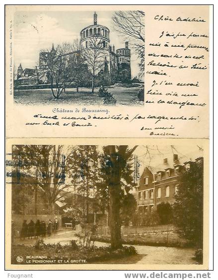 Belgique:BEAURAING(Namur.   ):2  Cartes:1:Château De Beauraing.1909.2:Le Pensionnat Et La Grotte.1933.. - Beauraing