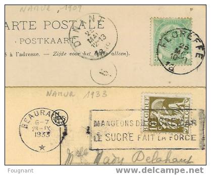 Belgique:BEAURAING(Namur.   ):2  Cartes:1:Château De Beauraing.1909.2:Le Pensionnat Et La Grotte.1933.. - Beauraing