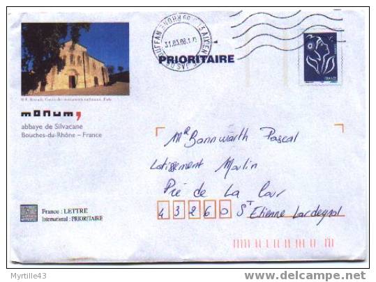 PAP TSC MONUM OBLITERE (Marianne De Lamouche Bleu) - ABBAYE DE SILVACANE - Prêts-à-poster:Stamped On Demand & Semi-official Overprinting (1995-...)