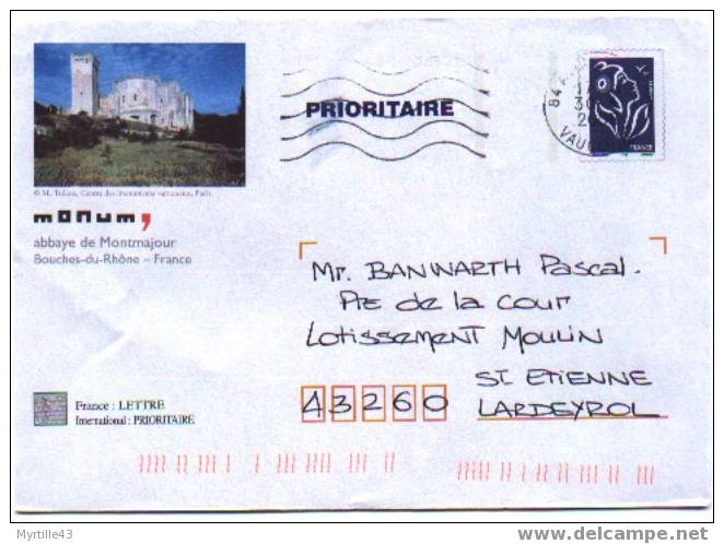 PAP TSC MONUM OBLITERE (Marianne De Lamouche Bleu) - ABBAYE DE MONTMAJOUR - Prêts-à-poster:Stamped On Demand & Semi-official Overprinting (1995-...)