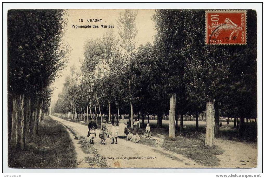 H87 - CHAGNY - Promenade Des Mûriers (carte Animée De 1911) - Chagny