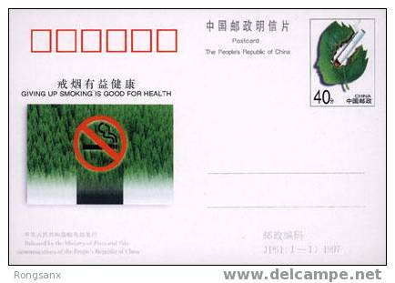 1997 CHINA JP-61 NO SMOKING P-CARD - Postcards