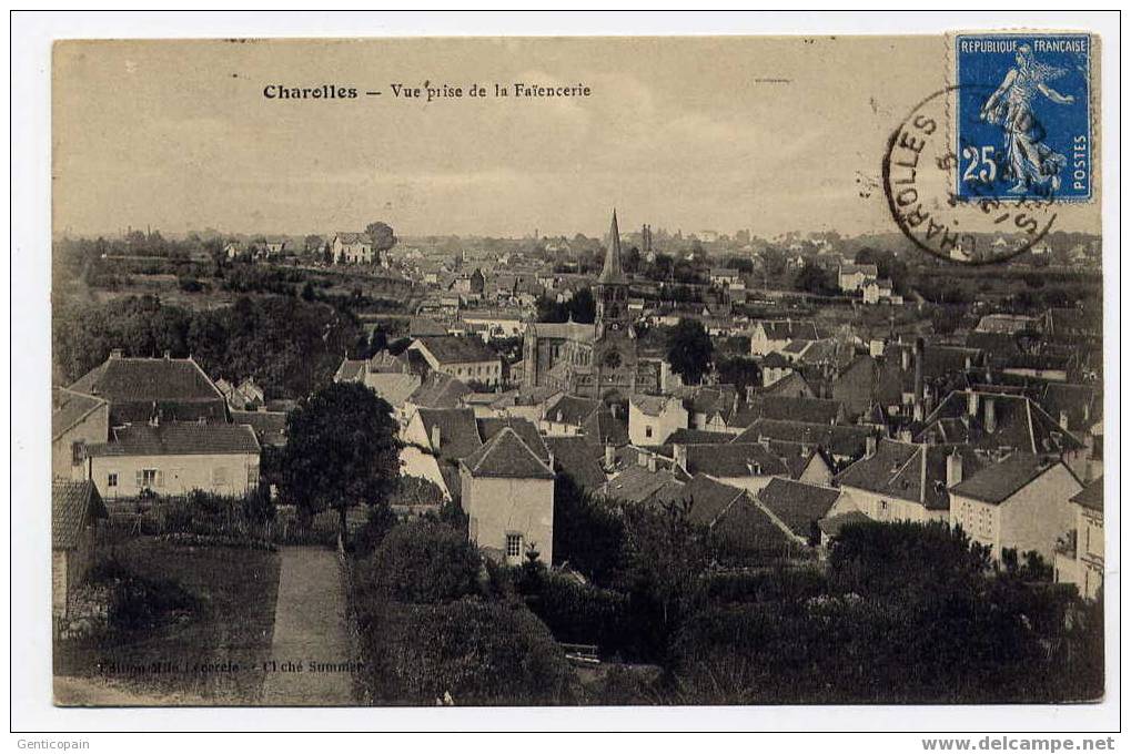 H87 - CHAROLLES - Vue Prise De La Faïencerie (1920) - Charolles