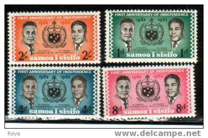SAMOA   1 YEAR  OF  INDEPENDENCE   COUNTRY EMBLEM  MAN  SET OF 4 1963  MINT SG 233-36  SPECIAL PRICE !! - Samoa