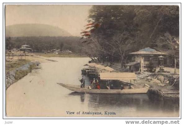 Japan, Kyoto: View Of Arashiyama. Old Vintage Postcard - Kyoto