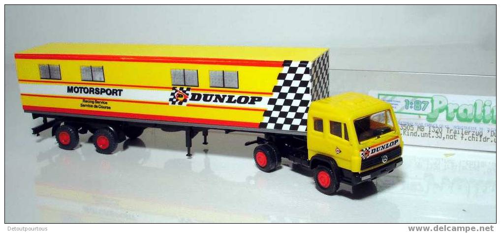 Praliné HO 1/87 Ensemble Routier Mercedes Dunlop Et Ford + Remorque NEUF ! - Strassenfahrzeuge