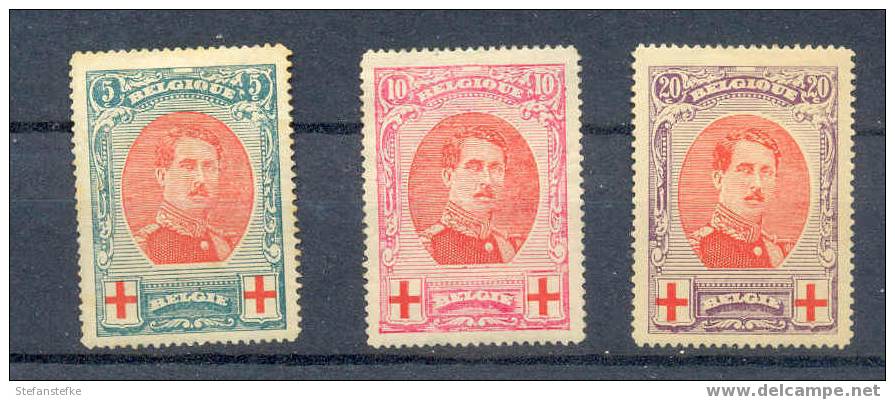 Belgie Ocb Nr : 132 - 134 * Met Scharnier (zie Scan) 133 Partielement Sans Gomme - 1914-1915 Croix-Rouge