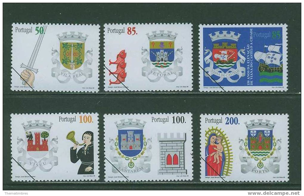 SPE0103 Specimen Armoiries épée Poisson Voilier Chateau 2248 à 2253 Portugal 1998 Neuf ** - Unused Stamps