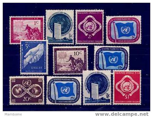 ONU   1951 N°1 à 11 Neuf X ( Trace De Charn.) Série Compléte - Unused Stamps
