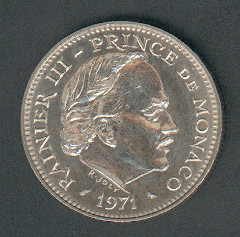 5 FRS  RAINIER  III   N19 - 1960-2001 Nouveaux Francs