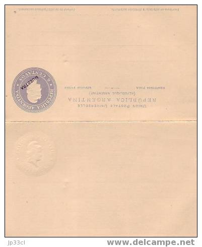 Essai (Muestra) D´Entier Postal Stationary 6 Centavos, Gris (avec Carte Réponse) - Autres & Non Classés