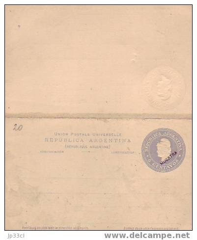 Essai (Muestra) D´Entier Postal Stationary 6 Centavos, Gris (avec Carte Réponse) - Autres & Non Classés