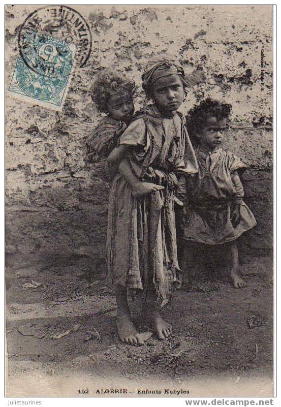 152.algérie-enfants Kabyles Cpa Bon état - Niños