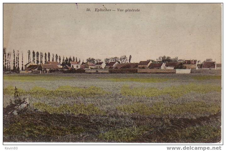 95 EPLUCHES Vue Générale Cpa Animée - Saint-Ouen-l'Aumône