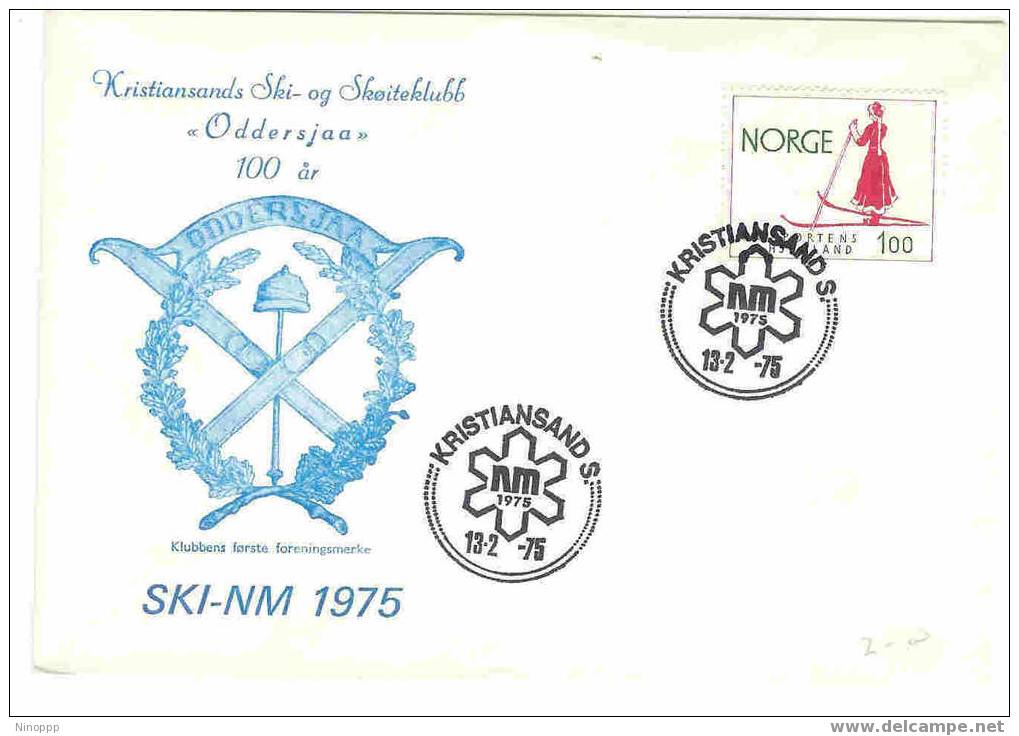 Norway-1975 Kristiansands Ski Anniversary  Commemorative Cover - Skiing