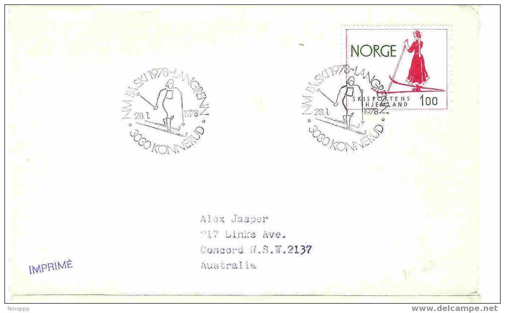 Norway-1978 Ski Competition   Commemorative Cover - Skiing